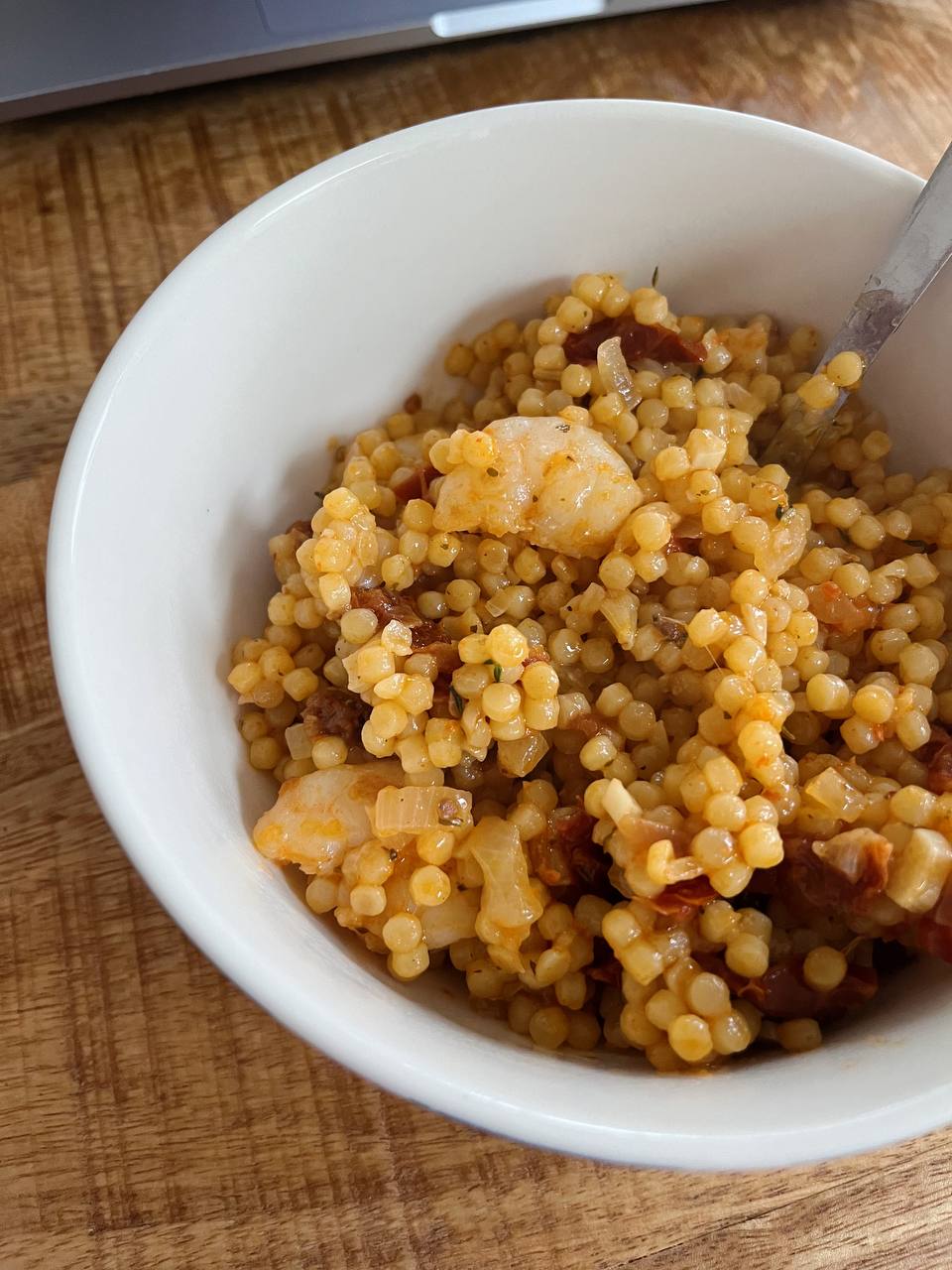 Pearl Couscous with Prawns